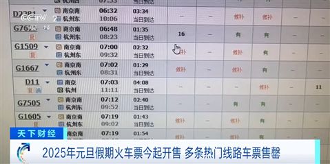 元旦假期火车票已开售！这些地方是热门区域 第 1 张