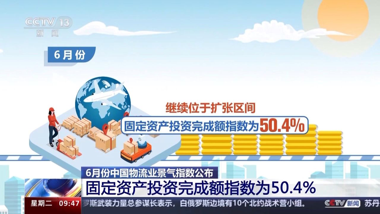 6月中国物流业景气指数为51.6%