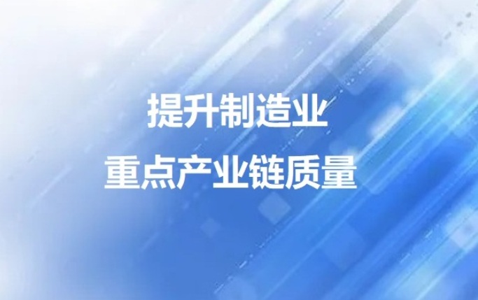  提升制造业重点产业链质量